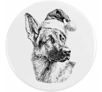 Azeeda 58mm 'German Shepherd Wearing Santa Hat' Medium Button Pin Badge (BB00157045)