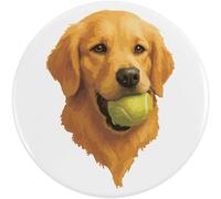 Azeeda 58mm 'Golden Retriever Dog With A Tennis Ball' Medium Button Pin Badge (BB00151362)