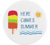 Azeeda 58mm 'Here Comes Summer' Medium Button Pin Badge (BB00171509)