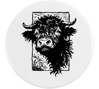 Azeeda 58mm 'Highland Cow Portrait' Medium Button Pin Badge (BB00163764)