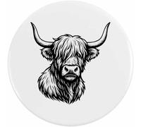 Azeeda 58mm 'Highland Cow Portrait' Medium Button Pin Badge (BB00166923)