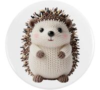 Azeeda 58mm 'Knitted Style Hedgehog' Medium Button Pin Badge (BB00166746)