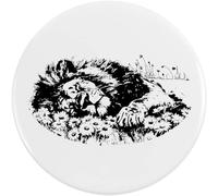 Azeeda 58mm 'Lion Sleeping with Flowers' Medium Button Pin Badge (BB00152304)