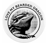 Azeeda 58mm 'Love My Bearded Dragon' Medium Button Pin Badge (BB00157813)