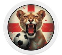 Azeeda 58mm 'Roaring Lioness With England Flag' Medium Button Pin Badge (BB00150006)