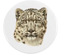 Azeeda 58mm 'Snow Leopard Portrait' Medium Button Pin Badge (BB00170013)