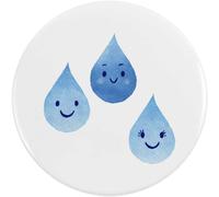 Azeeda 58mm 'Three Happy Water Drops' Medium Button Pin Badge (BB00149641)