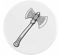 Azeeda 58mm 'Viking Axe with Nordic Patterns' Medium Button Pin Badge (BB00163554)