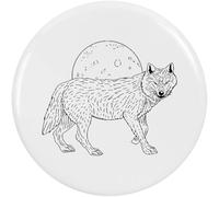 Azeeda 58mm 'Wolf & Full Moon' Medium Button Pin Badge (BB00151470)