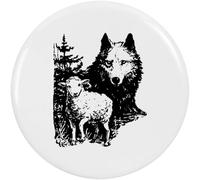 Azeeda 58mm 'Wolf & Sheep' Medium Button Pin Badge (BB00165776)