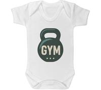 Azeeda 6-12 Month 'Gym Weight Kettlebell' Baby Grow/Bodysuit (GR00168997)