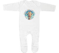 Azeeda 6-12 Month 'Laughing Giraffe' Baby Romper Jumpsuit/Sleep Suit (SS00114101)