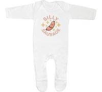 Azeeda 6-12 Month 'Silly Sausage' Baby Romper Jumpsuit/Sleep Suit (SS00114413)