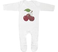 Azeeda 6-12 Month 'Three Cherries ' Baby Romper Jumpsuit/Sleep Suit (SS00091739)