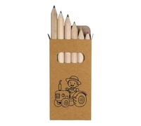 Azeeda 6 x 'Happy Farmer' Short 85mm Pencils/Coloured Pencil Set (PE00084070)