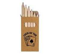 Azeeda 6 x 'Luck of the Cards' Short 85mm Pencils/Coloured Pencil Set (PE00081588)