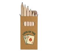 Azeeda 6 x 'Luck of the Cards' Short 85mm Pencils/Coloured Pencil Set (PE00081590)