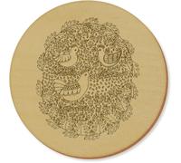 Azeeda 6 x 'Three French Hens' 95mm Round Wooden Coasters (CR00025804)