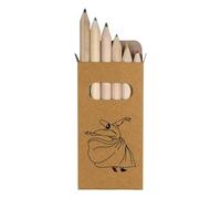 Azeeda 6 x 'Whirling Dervish' Short 85mm Pencils/Coloured Pencil Set (PE00083888)