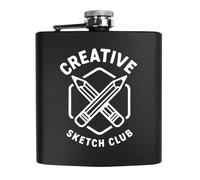 Azeeda 6oz (170ml) 'Creative Sketch Club Artist Drawing Hobby Des' Pocket Hip Flask (HP00040582)