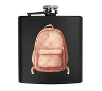 Azeeda 6oz (170ml) 'Floral Pink Backpack' Pocket Hip Flask (HP00042514)