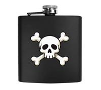 Azeeda 6oz (170ml) 'Skull and Crossbones' Pocket Hip Flask (HP00044558)