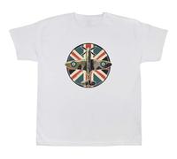 Azeeda 7-8 Years 'Spitfire Aeroplane' Children's/Kid's T-Shirt (White) (TS00459600)