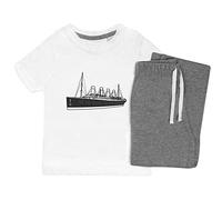 Azeeda 7-8 Years 'Titanic' Kids Nightwear/Pyjama Set (KP00053579) White
