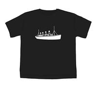 Azeeda 7-8 Years 'Titanic Ship' Children's/Kid's T-Shirt (Black) (TS00206460)