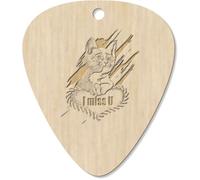 Azeeda 7 x 'A Cat’s Lonely Heart' Wooden Guitar Picks (GP00034458) | Laser Engraved Plectrums for Musicians, Pendants and Gifts