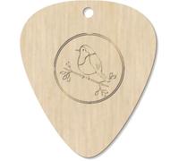 Azeeda 7 x 'Christmas Robin & Berries' Wooden Guitar Picks (GP00036835)