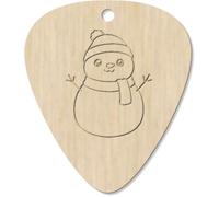 Azeeda 7 x 'Cute Smiling Snowman ' Wooden Guitar Picks (GP00036981)