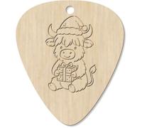 Azeeda 7 x 'Festive Highland Cow' Guitar Picks/Pendants (GP00036288)