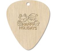 Azeeda 7 x 'Happy Holidays with Cute Santa' Guitar Picks/Pendants (GP00036849)