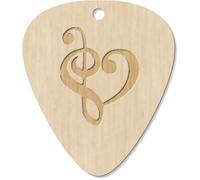 Azeeda 7 x 'Heart Music Note' Guitar Picks/Pendants (GP00034271)