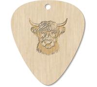 Azeeda 7 x 'Highland Cow Wearing Glasses' Guitar Picks/Pendants (GP00034583)
