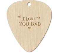 Azeeda 7 x 'I Love You Dad & Hearts' Wooden Guitar Picks (GP00033591)