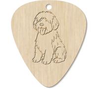Azeeda 7 x 'Old English Sheepdog' Wooden Guitar Picks (GP00035797)