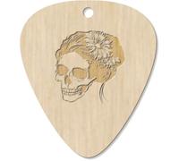 Azeeda 7 x 'Skull Girl with Flowers in Hair' Guitar Picks/Pendants (GP00037163)