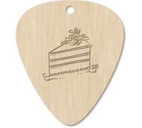 Azeeda 7 x 'Slice Cake with Flower' Guitar Picks/Pendants (GP00035204)