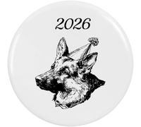 Azeeda 77mm '2026 German Shepherd' Large Button Pin Badge (BB00156921)