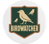 Azeeda 77mm 'Bird Watcher Emblem' Large Button Pin Badge (BB00147988)