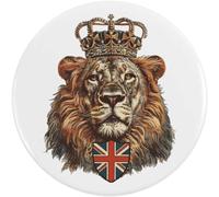 Azeeda 77mm 'British King Lion ' Large Button Pin Badge (BB00171700)