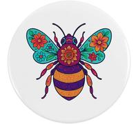 Azeeda 77mm 'Bumble Bee Mandala' Large Button Pin Badge (BB00152072)