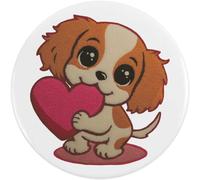 Azeeda 77mm 'Cavalier King Charles Spaniel Puppy Heart' Large Button Pin Badge (BB00162211)