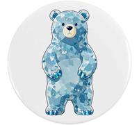 Azeeda 77mm 'Crystal Polar Bear' Large Button Pin Badge (BB00165164)