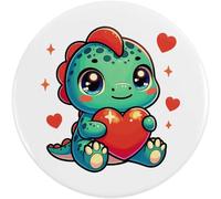 Azeeda 77mm 'Cute Baby Dragon With Love Heart' Large Button Pin Badge (BB00166107)