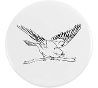 Azeeda 77mm 'Cute Bird On Branch' Large Button Pin Badge (BB00158355)