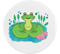 Azeeda 77mm 'Frog On A Lily Pad' Large Button Pin Badge (BB00152904)
