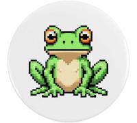Azeeda 77mm 'Frog Pixel Art' Large Button Pin Badge (BB00160127)